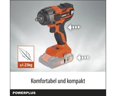 Powerplus Power plus dual power powdp20150-1/2 colio ir 20 v akumuliatorinis smūginis veržliasukis, 4350 sūkių per minutę ir 220 nm, be akumuliatoriaus ir įkroviklio