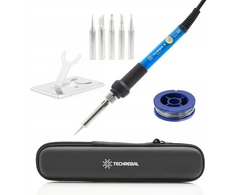Precizinė lituoklio kolonėlė su reguliavimu, dėklas ir alavas