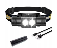 Premium! Galvos žibintas maxvision H25a 1800 lm Led 2*sst40 Led + akum. 18650