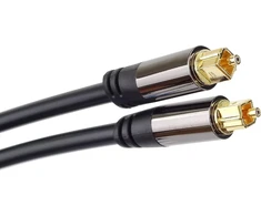 Premiumcord 2m Optinis Garso Kabelis Toslink, 6mm, Juodas/auksinis