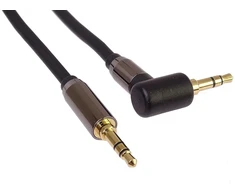 Premiumcord stereo hq jack kabelis 3.5 mm, jack kištukas 3.5 mm, stereo jack vyriškas į vyrišką 90°, aux ausinių garso jungties kabelis, ekranuotas, metalinė jungtis, m/m, ilgis 5 m