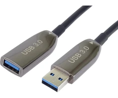 Premiumcord Usb 3.0 optinis ilginamasis kabelis 50 m (aoc), šviesolaidinis kabelis, duomenų kabelis Superspeed iki 5 Gbit/s, įkrovimo kabelis, Usb 3.0 A tipo mama į tėtį, 9pin, spalva juoda, ilgis 50 m