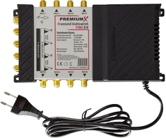 Televizorius Premiumx Pxms 9/8 Multikomutatorius su maitinimo šaltiniu, 2 Sat įėjimai 8 abonentams, palydovinis skirstytuvas, Digital Hdtv Fullhd 4k Uhd 8k