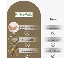 Primepatio lauko kėdžių pagalvėlės, 2 vnt., vandeniui atsparios lauko sėdynių pagalvėlės, spalvoms atsparios terasos kėdžių pagalvėlės su raišteliais, lauko baldai, sodo sofa, 45 x 45 cm, ruda