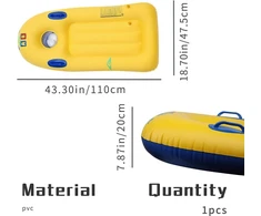 Pripučiamas bodyboard'as Hillylolly, plaukimo lenta, banglentė, pripučiamas bodyboard'as su rankenomis vandens čiuožyklai, vandens čiuožyklos kilimėlis, paplūdimys, šokinėjimo lenta baseinui, 110 x 48 cm