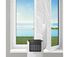 Pro Breeze langų sandariklis mobiliesiems oro kondicionieriams, oro kondicionieriams ir džiovyklėms, oro stabdiklis, skirtas tvirtinti prie varstomų ir atverčiamų langų, langų sandariklis oro kondicionavimui, nereikia gręžti, 400 x 39