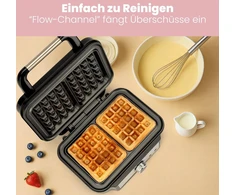 Proficook® vaflinė belgiškiems vafliams su 2 kepimo paviršiais | Vaflinė belgiški vafliams | Nelimpantis kepimo paviršius | Tolygiai reguliuojamas apskrudimo lygis | Nerūdijantis plienas | 1000 W | Pc-wa