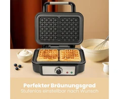 Proficook® vaflinė belgiškiems vafliams su 2 kepimo paviršiais | Vaflinė belgiški vafliams | Nelimpantis kepimo paviršius | Tolygiai reguliuojamas apskrudimo lygis | Nerūdijantis plienas | 1000 W | Pc-wa