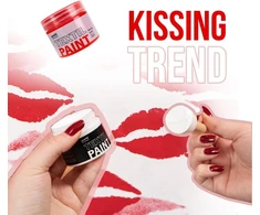 Profil - „pasidaryk pats“ kūrybinis „kiss Hoodie Trend“ rinkinys pagal „tiktok“ – akriliniai dažai tekstilei – audinių dažai 2 x 50 ml + kempinės šepetėlis + bučinių piešimo trafaretas – dovana jai jam – „pasidaryk pats“
