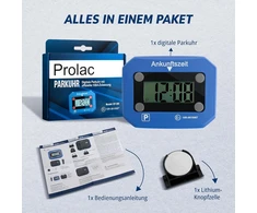 Prolac elektroninis parkavimo diskas su oficialiu Kba patvirtinimu - išmanusis elektrinis parkavimo diskas su patvirtinimu - skaitmeninis parkavimo diskas automobiliui su naktiniu režimu ir laikrodžio reguliavimu