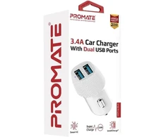 Promate 60w Usb-c įkroviklis, qualcomm quick charge 3.0 prievadas ir daugiagyslės jungtys visiems usb-c nešiojamiesiems kompiuteriams, išmaniesiems telefonams, planšetiniams kompiuteriams, baltas