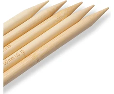 Prym 222221-1 20 cm dvigubų virbalų rinkinys, bambukiniai dvigubo galo ir pirštinių mezgimo virbalai, bambukas, 20 cm, 10.00 mm, medžio spalvos, 10 mm