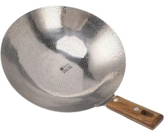 Pssopp keptuvė wok su nelimpančia danga, nerūdijančio plieno gili wok keptuvė su indukciniu pagrindu, keptuvė su medine rankena, neindukcinė medinė rankena, keptuvė plokščiu dugnu elektrinėms viryklėms