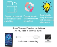Pusokei 3.5 colių ips usb ekranas, aida64 pc cpu ram duomenų temperatūros monitorius, pc jutiklių skydelio ekranas, ips pilnas matymo kampas, usb c sąsaja, sistemai