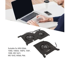 Pusokei cpu gpu ventiliatoriaus pakeitimas, skirtas msi gs66, msi gs66 10sd 10sgs 10sfs 10sf 10se ms 16v1 ms 16v2 ws66 p66 4 kontaktų nešiojamojo kompiuterio ventiliatoriui dc 5v 1a (cpu ventiliatorius)