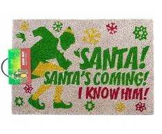 Pyramid Durų kilimėlis šventėms Elf Santa's Coming batams 60x40 cm