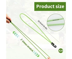 Qingyiwl 20 elastinių dirželių su kabliukais pakuotė, 26,5 cm plėtiklis su kabliukais, daugiafunkciniai tentų įtempikliai, guminiai įtempikliai su kabliukais stovyklavimo tentams, priekabos tentas (žalias)