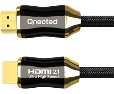 Qnected hdmi 2.1 kabelis 1.5 metro, itin didelis greitis, 4k 120hz ir 144hz, 8k 60hz ultra hd, 48 gbps, tinkamas ps5, XBOX series x &amp; s, anglies juoda