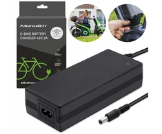 Qoltec 42v 2a įkroviklis elektrinio dviračio 36v baterijai 5.5*2.1 e-bike paspirtukas