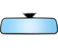 Qwork® 200 x 60 mm automobilinis galinio vaizdo veidrodėlis su stipriu siurbtuku, universalus vidinis veidrodėlis 360° besisukantis vairavimo instruktoriui automobiliui, visureigiui, crv, furgonams, sunkvežimiams