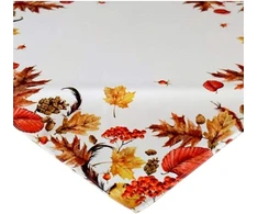Raebel staltiesė 85 x 85 cm rudens lapai kreminė balta smėlio spalvos spalvinga marginta staltiesė rudens stalo dekoracija
