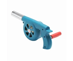 Rankinis bbq ventiliatorius grilio manualinis ugnies pūtiklis žygio kepsninės oro pūstuvas mėlynas