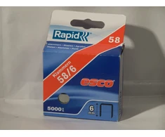 Rapid Esco kabės, 58 tipas, 6 mm, 5000 vnt. pakuotė, smulkios vielos kabės Esco segtuvui