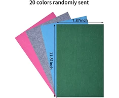 Rapidbok 20 spalvų veltinio audinys 20 x 30 cm, neaustinis veltinis audinys amatams 1 mm, spalvingi veltinio audinio lakštai, veltinis amatams, veltinio lakštai, skirti vaikų "pasidaryk pats" siuvimo dekoracijoms (atsitiktiniai)