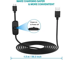 Raspberry Pi 3 maitinimo šaltinis, 3a/5v eu įkroviklis, skirtas raspberry pi 3 modelis b, b+, pi 2, banana pi su įjungimo/išjungimo jungikliu, usb įkroviklis, eu kištukas, micro usb kabelis, suderinamas maitinimo jungiklis