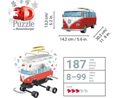 Ravensburger 12516 Volkswagen T1 3d dėlionė