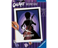 Ravensburger Creart 23889 - Wednesday - piešimas pagal skaičius suaugusiems, „pasidaryk pats“ piešimo rinkinys su teptuku ir akriliniais dažais, dovana moterims ir vyrams, paveikslas suaugusiems