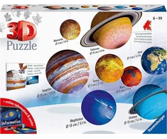 Ravensburger, dėlionė, Saulės sistema, 522 d. 3d dėlionė