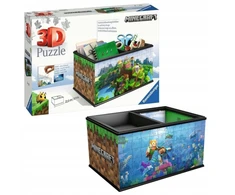 Ravensburger puzzle 3d 108 el skrynelė minecraft dėlionė