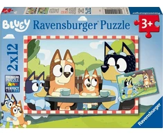 Ravensburger vaikiška dėlionė - 12004111 Bluey - dėlionė vaikams nuo 3 metų su 2 x 12 detalėmis