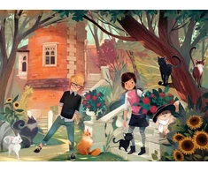 Ravensburger vaikiška dėlionė 13330 - The Cat Whisperers Nova and Henry - 300 dalių Xxl Midnight Cats dėlionė vaikams nuo 9 metų