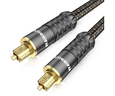 Rawaux toslink optinis audio kabelis, 2 m, optinis kabelis, skaitmeninis s/pdif audio kabelis, paauksuota 24 k jungtis, pintas kabelis, skirtas garso juostai, televizoriui, namų kinui, stiprintuvui