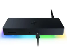 Razer Thunderbolt 4 Dock Chroma – aukščiausios kokybės stotelė su rgb apšvietimu, skirta windows ir mac (10 prievadų viename, išvestis į du 4k monitorius arba vieną 8k monitorių), juoda