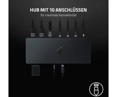 Razer Thunderbolt 4 Dock Chroma – aukščiausios kokybės stotelė su rgb apšvietimu, skirta windows ir mac (10 prievadų viename, išvestis į du 4k monitorius arba vieną 8k monitorių), juoda