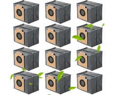 Rebirthcare 12 vnt. x 8 Pro dulkių maišelių, skirtų Eufy Clean X8 Pro / X10 Pro Omni robotui-siurbliui, pakaitiniai maišeliai, siurblių maišeliai, filtro maišelio priedai, 2,5 l talpos, su aktyvuota anglimi