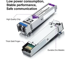 Redlux 1g Sfp Lx Singlemode Gbic modulis, 1310nm Smf, dviguba Lc jungtis, iki 20 km, suderinamas su Cisco, Meraki, Ubiquiti Unifi, Mikrotik, Fortinet, Netgear, D-link, Broadcom, Linksys, 2 vnt.