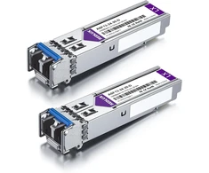 Redlux 1g Sfp Lx Singlemode Gbic modulis, 1310nm Smf, dviguba Lc jungtis, iki 20 km, suderinamas su Cisco, Meraki, Ubiquiti Unifi, Mikrotik, Fortinet, Netgear, D-link, Broadcom, Linksys, 2 vnt.