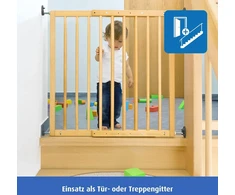 Reer Basic 46977 Apsauginiai varteliai laiptams ir durims prisukami, mediniai, stabilus laikymas, praėjimo plotis 65,5–106 cm, rudi, 65,5–106 cm