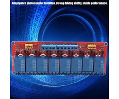 Pagrindinė plokštė Relės modulis, Akozon 8 kanalų optroninis relės modulio plokštė, aukšto ir žemo lygio trigeris 5v/12v/24v su keturiomis tvirtinimo varžtų skylėmis (5v)