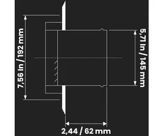 Repa Market 150 mm apvali ventiliacijos grotelė nerūdijančio plieno ištraukimo dangtis ventiliacijos sistemoms, oro kondicionavimui - su guminiu sandarikliu - ventiliacijos dangtis džiovyklei ir viryklės gaubto vamzdžiui - sieninis