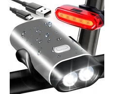 Retoo Dviračio žibintas priekinis galinis led ant vairo galingas usb ryškus