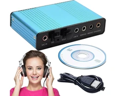 Stiprintuvas Retoo išorinė garso plokštė 7.1 erdvinio garso stereo audio adapteris su garso reguliavimo jungtimi ausinėms, mikrofonui ir mikrofono nutildymo funkcija, skirta pc