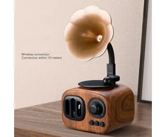 Kompiuterio kolonėlės Retro Bluetooth Garsiakalbis su Senoviniu Gramofono Dizainu