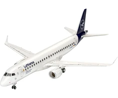 Revell modeliavimas, Embraer 190 Lufthansa New Livery, rinkinys 1:144, 55 dalys, amatų rinkinys nuo 10 metų - detalus modelis, lėktuvas, naujas dažymas, 1:144/25,3 cm