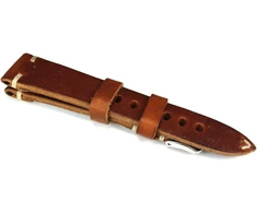 Rios 1931 20 mm vyriškas odinis vokiškas laikrodžio dirželis Vintage Pilot Brown 20/16 mm