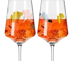 Ritzenhoff Sprizz 2841018 aperityvo taurių rinkinys iš 2 vnt., 500 ml, Summer Rausch Deluxe serija su ginko motyvu, pagaminta Vokietijoje